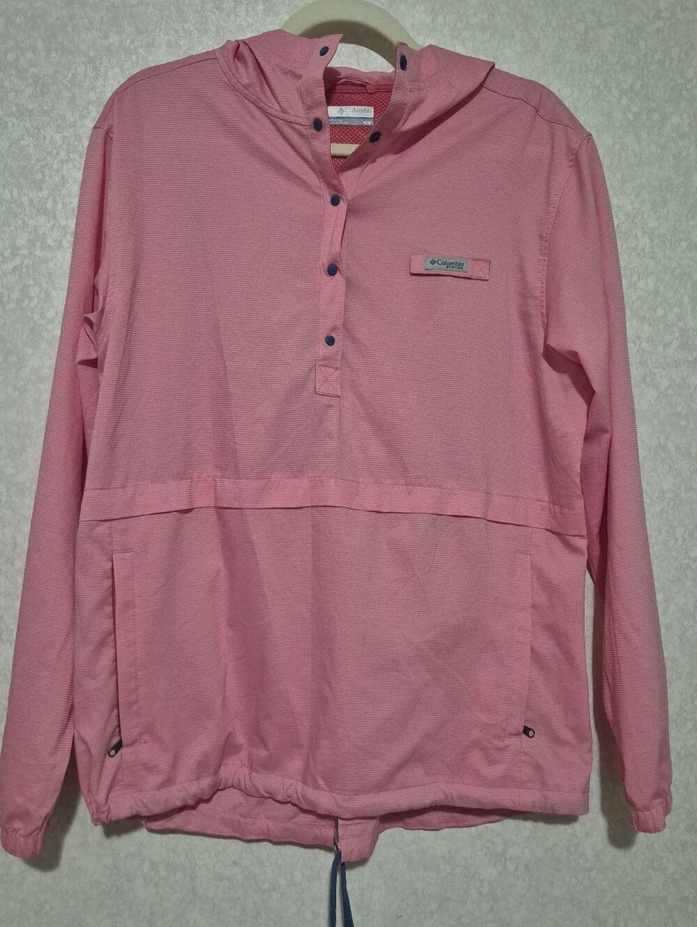 Columbia Pink Hooded Pullover PFG Anorak Windbreaker..Size:M